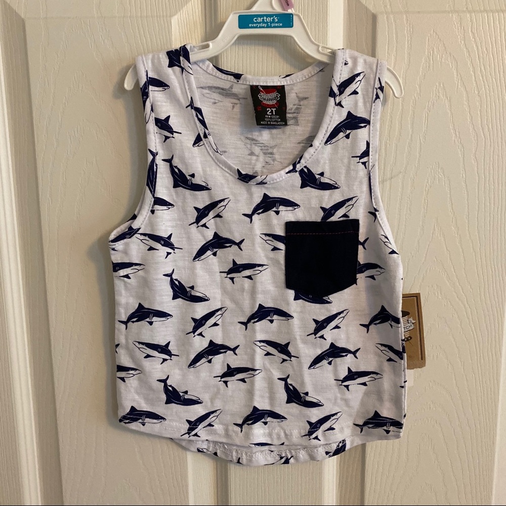 Retro Stitch Boys Shark Tank Top